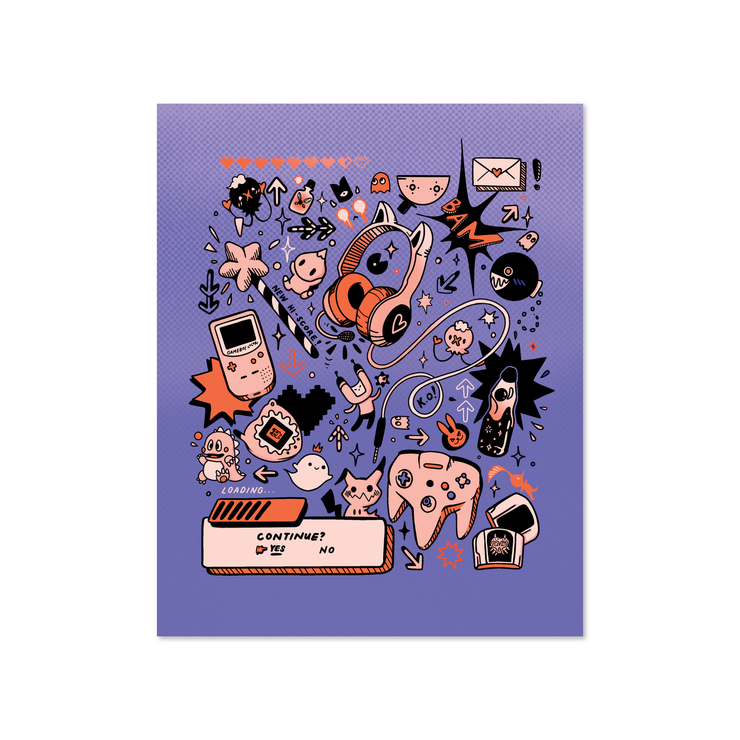 Y2K Gamer Starter Pack Art Print