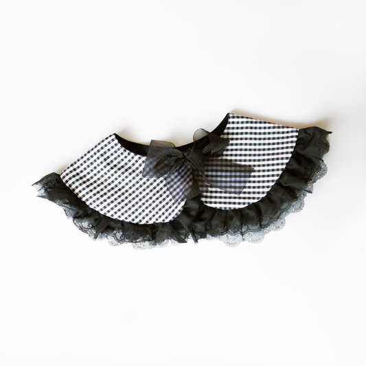 Petite Peter Collar (Gingham / Black Twill)