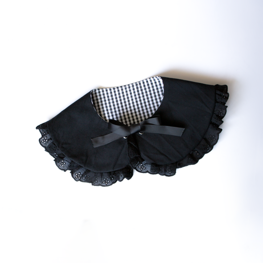 Petite Peter Collar (Gingham / Black Twill)