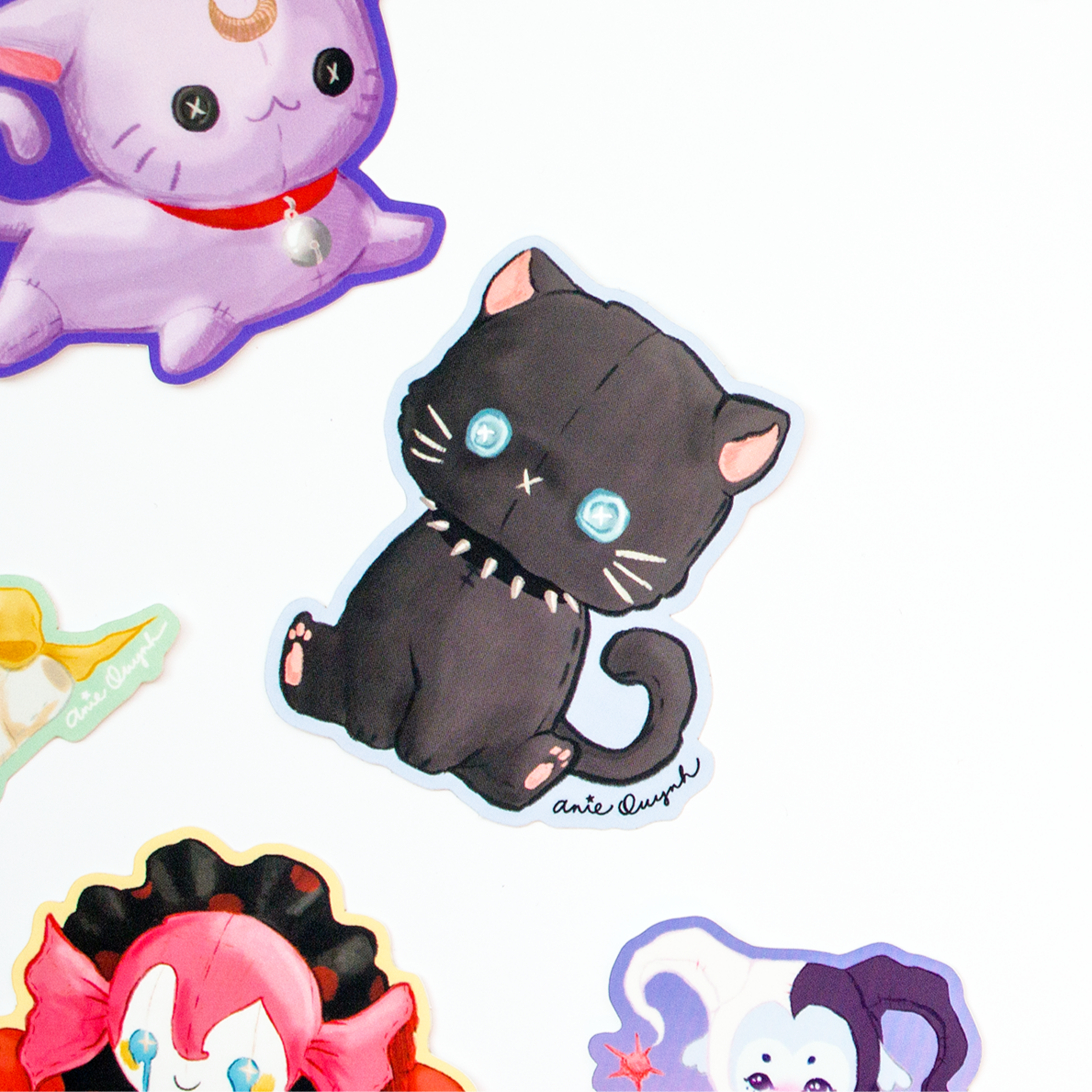 Black Cat Plush Sticker