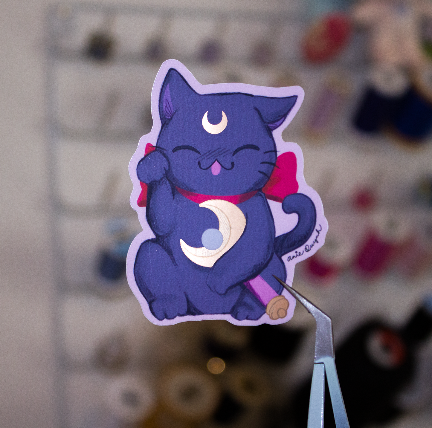 Luna Lucky Cat Sticker