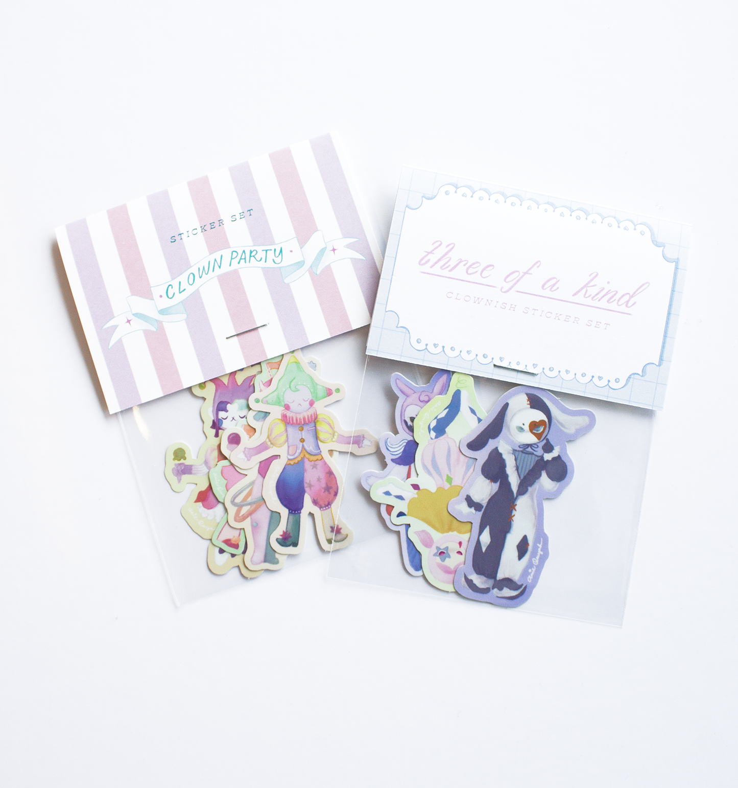 Three of a Kind Clowny Sticker Set