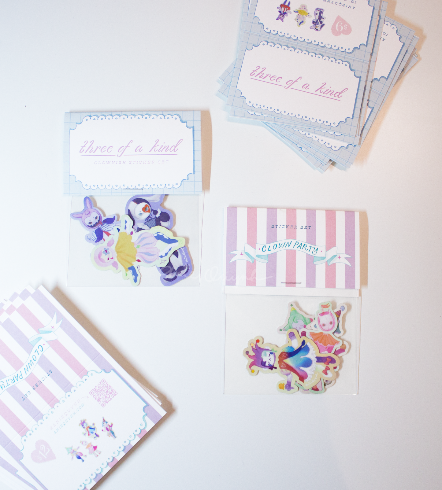 Three of a Kind Clowny Sticker Set