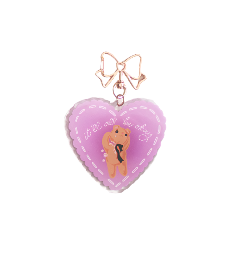 Emotional Support Teddy Keychain