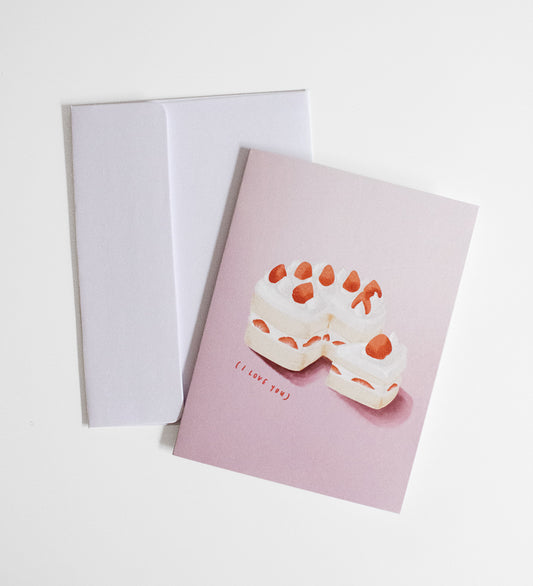 ILY Strawberry Cake Card