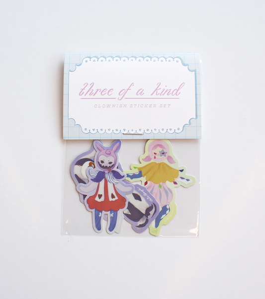 Three of a Kind Clowny Sticker Set