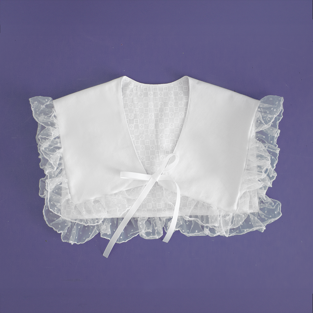 White Ruffled Sailor Collar