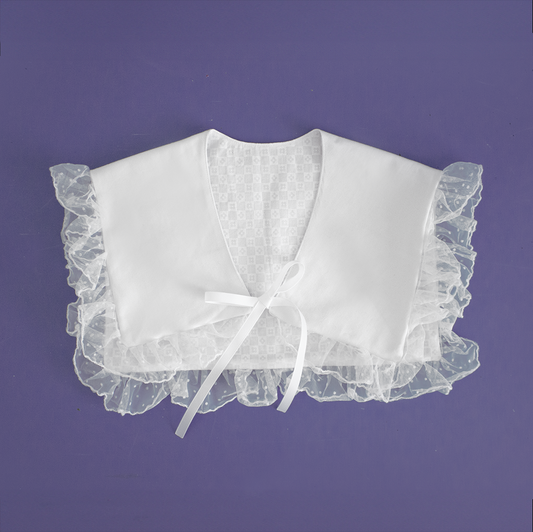White Ruffled Sailor Collar