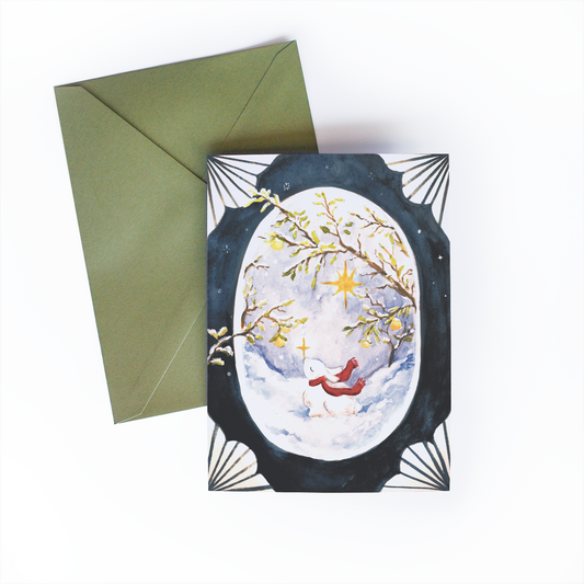 Snow Bunny Holiday Card