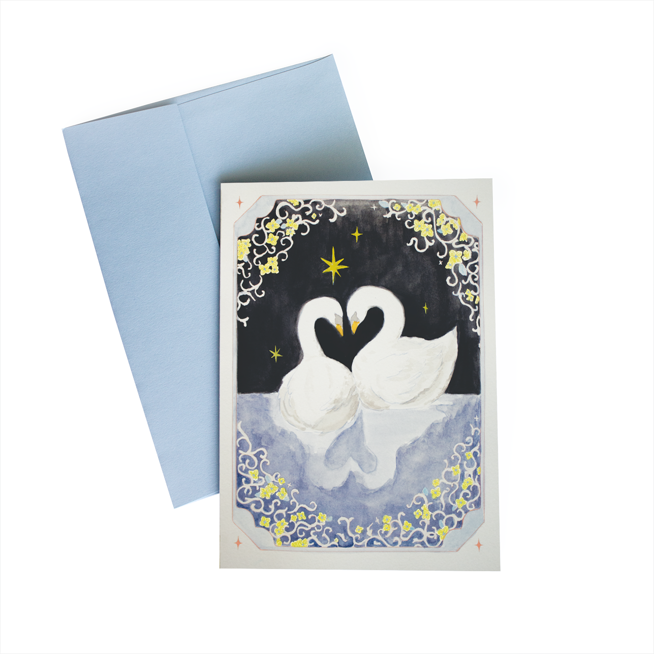 Swans in Love Greeting Card