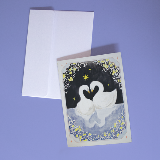Swans in Love Greeting Card